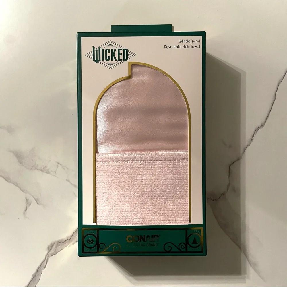 Wicked Glinda Self-Care Collection: Satin Sleep Set, Hair Towel, Spa Headband - Picture 12 of 16